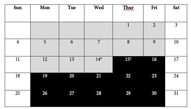Figure 2 sample calendar.