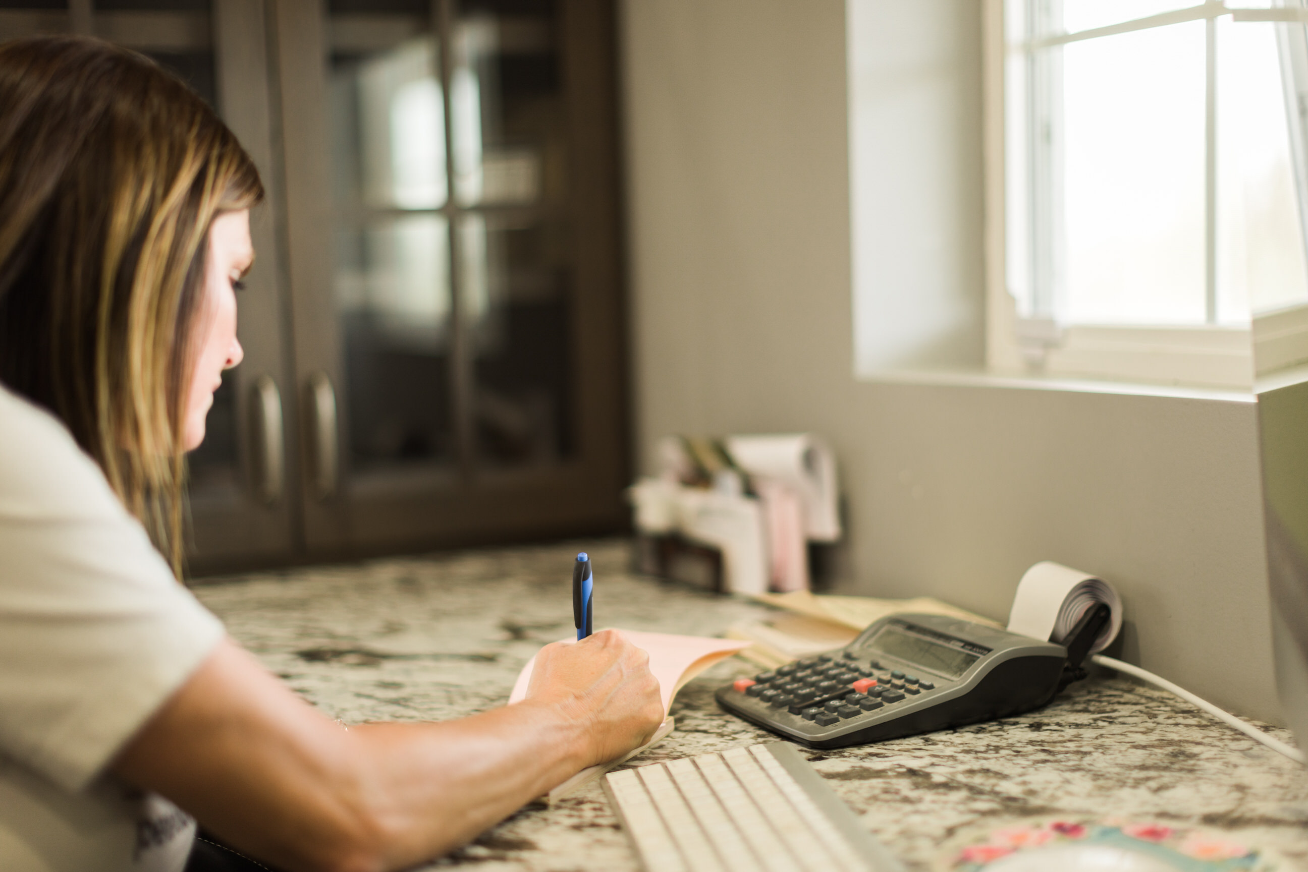 woman working on financial tasks