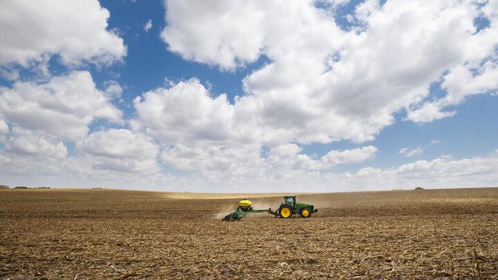 Tractor in field.