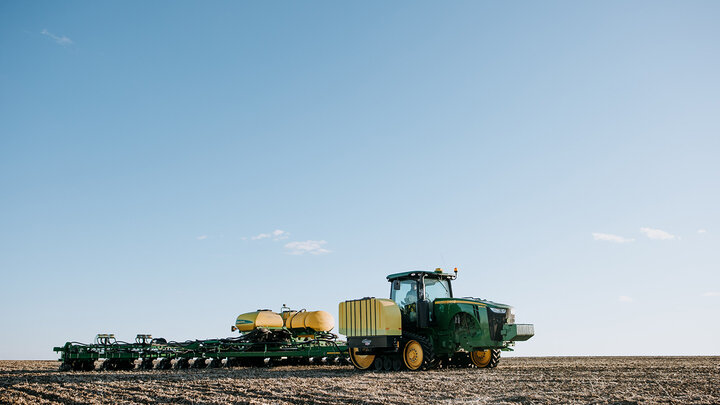 Tractor in field.