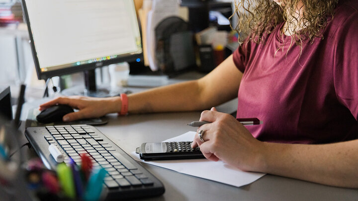 Woman working at computer