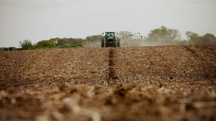 Tractor in field.