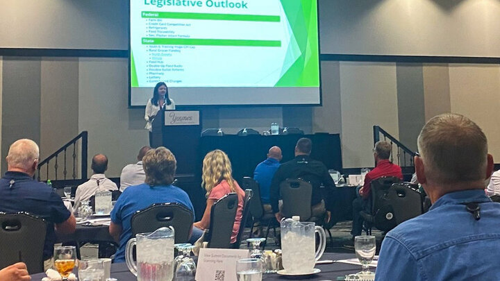 Photo of a presentation at the 2023 Nebraska Grocery Summit.