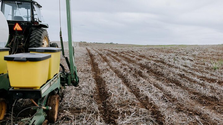 Tractor in field.