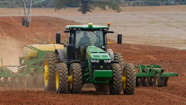 Planter in field.
