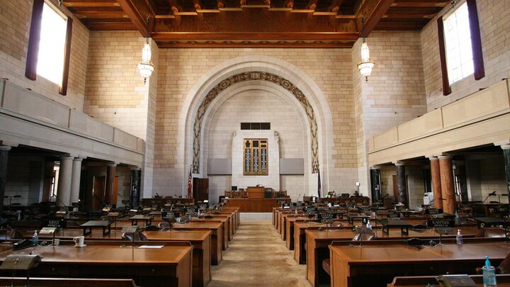 Photo of Nebraska Unicameral chamber.