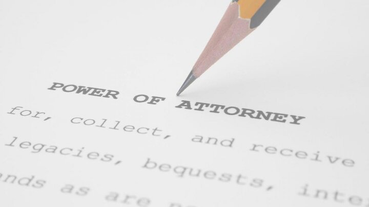 Closeup of power of attorney document.