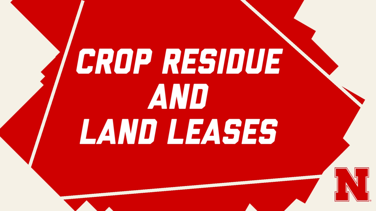 Title card for crop residue management and leasing considerations video.