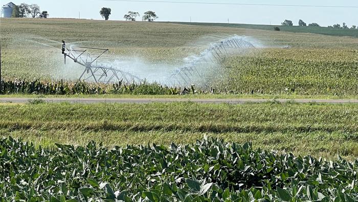 Pivot in corn field.