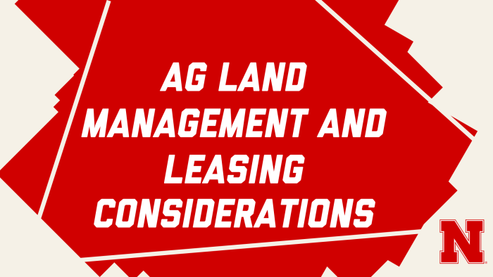 Title card for video series reading Ag Land Management and Leasing Considerations