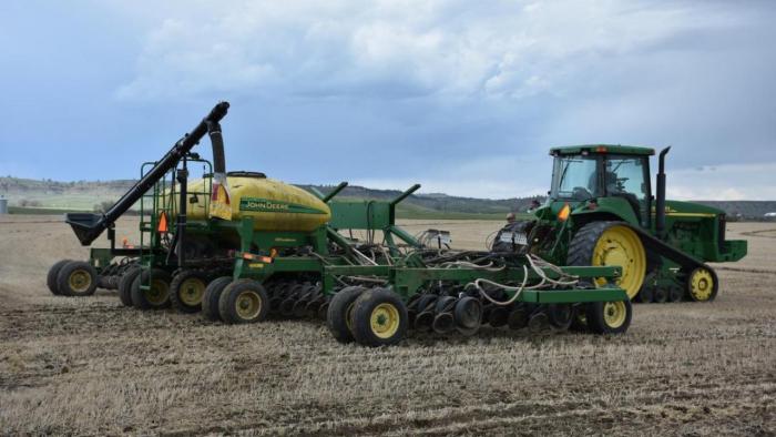 Planter in field.